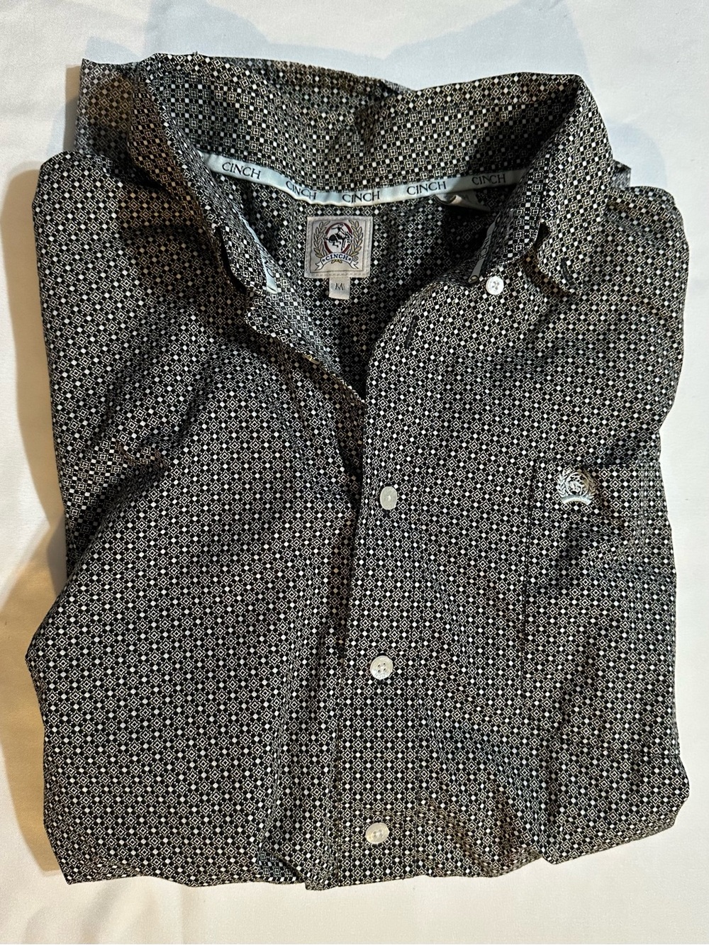CINCH Men's Button-Up Shirt in Geo Print Size Medium